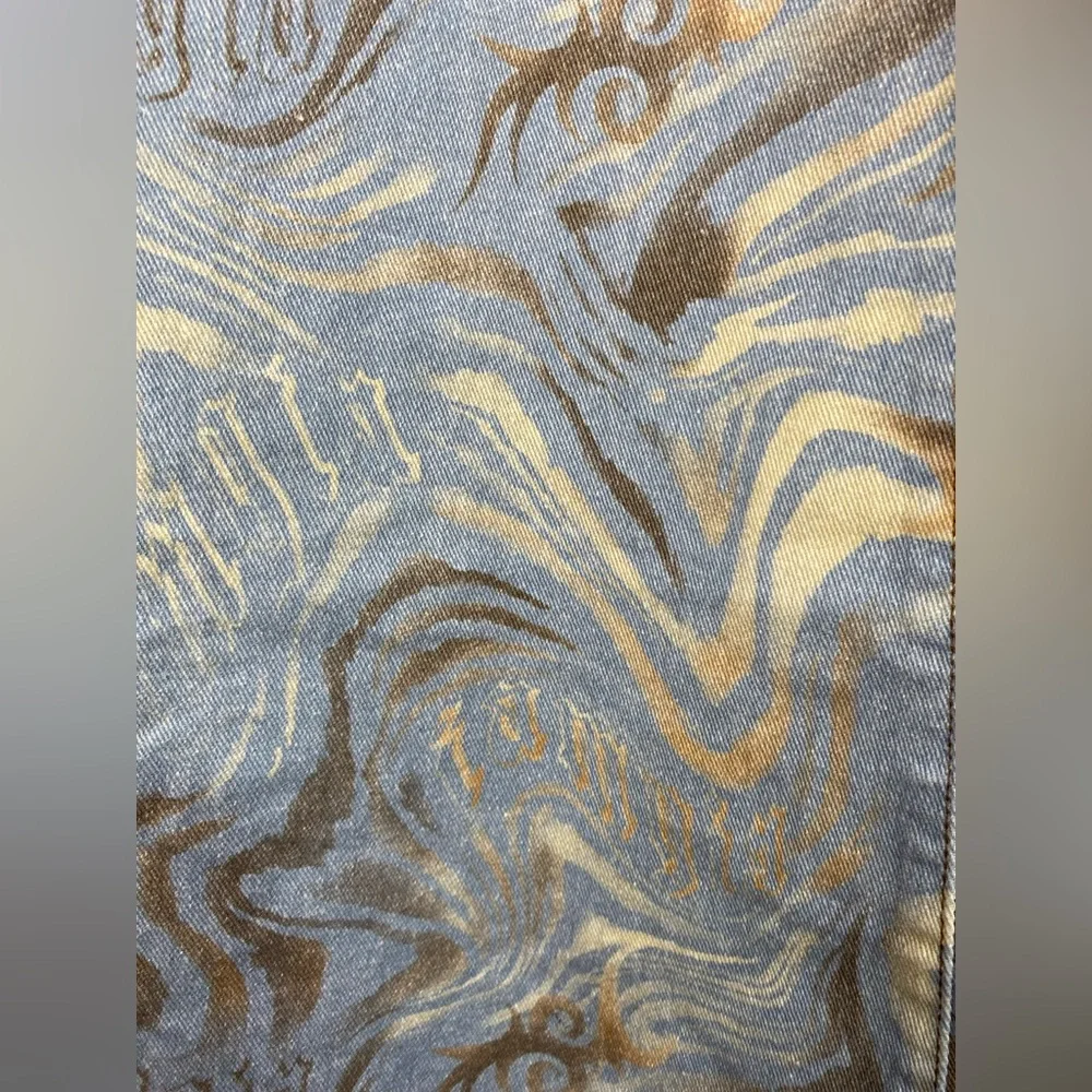 I AM GIA Abstract Print Flare Jeans XL Light‎ Blue Cotton Stretch - Picture 6 of 8